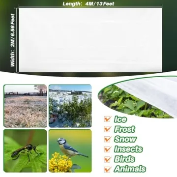 MAQIHAN Plant Cover - 6.5 ft x 13 ft Plant Covers Freeze Protection, Winter Plant Covers Freeze Protection, Reusable Floating Row Cover Frost Blankets for Outdoor Plants Frost Cloth Garden Row Covers
