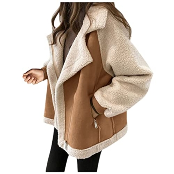 Wonder Bread Jacket, Long Coats for Women Fashion Pink Faux Fur Jacket Casual Jackets Fall Women's C...