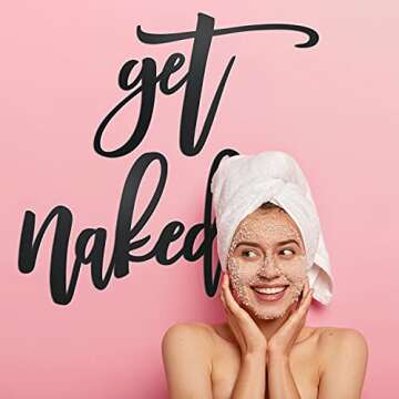Vivegate Get Naked Sign – 18” X 25” Get Naked Sign for Bathroom Wall Decor Bath Word Art Decals Black Metal Letters