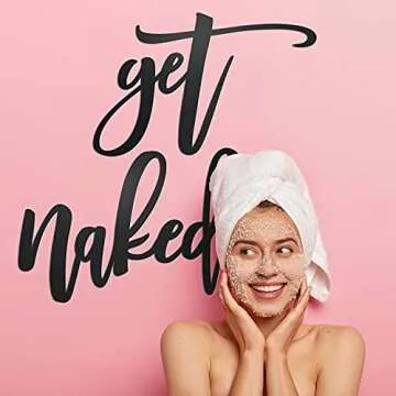 Vivegate Get Naked Sign – 18” X 25” Get Naked Sign for Bathroom Wall Decor Bath Word Art Decals Black Metal Letters