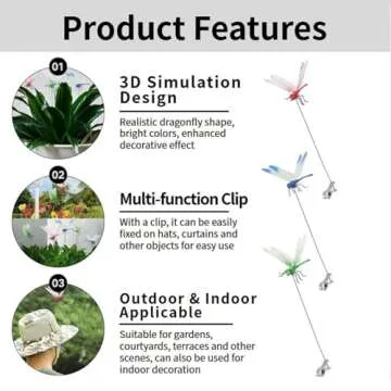 Versatile Dragonfly Hat Clips for Bug Repellent and Decor