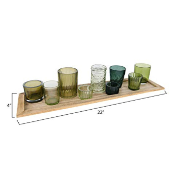 Elegant Green Glass Votive Holders Set for Home Decor