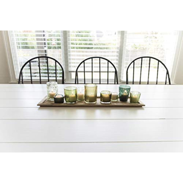 Elegant Green Glass Votive Holders Set for Home Decor