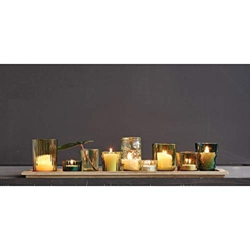Elegant Green Glass Votive Holders Set for Home Decor