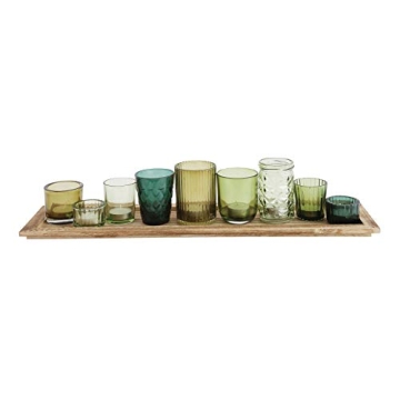 Elegant Green Glass Votive Holders Set for Home Decor