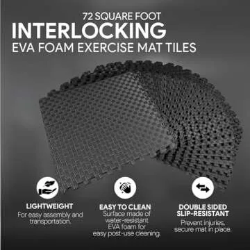 BalanceFrom Puzzle Exercise Mat for Home Gym and Fitness