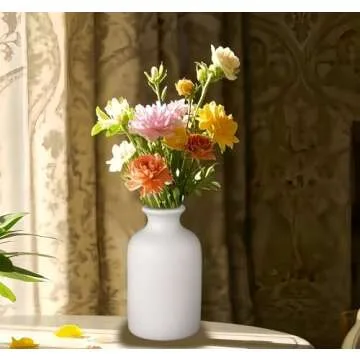 Elegant Ceramic White Small Vase for Home Decor