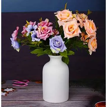 Elegant Ceramic White Small Vase for Home Decor