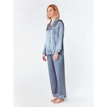 SIORO Silky Pajamas for Women Soft Satin Sleepwear