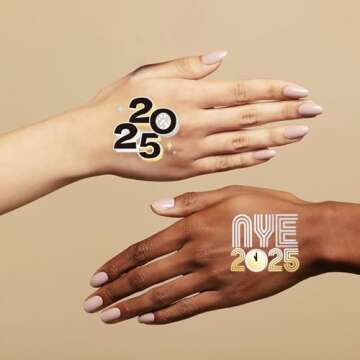 AOYOO 2025 New Year Temporary Tattoos for Parties