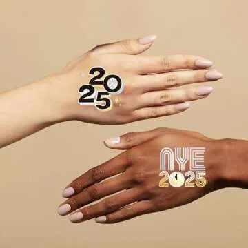 AOYOO 2025 New Year Temporary Tattoos for Parties