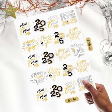 AOYOO 2025 New Year Temporary Tattoos for Parties