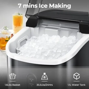 Soft Chewable Nugget Ice Maker - 35.5 lbs Daily
