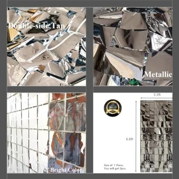 Silver Foil Fringe Curtains for Birthday Graduation Party