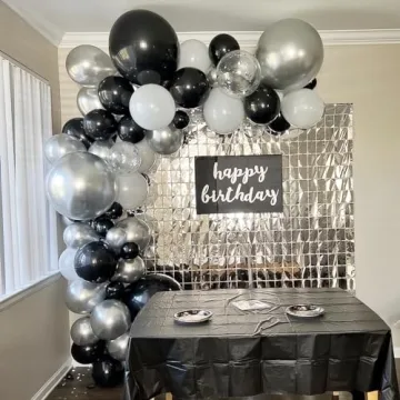Silver Foil Fringe Curtains for Birthday Graduation Party