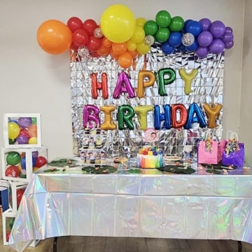 Silver Foil Fringe Curtains for Birthday Graduation Party