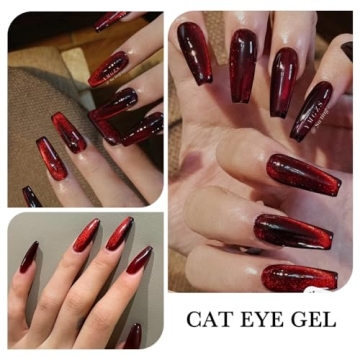 Dark Red Burgundy Cat Eye Magnetic Gel Polish - 12ml