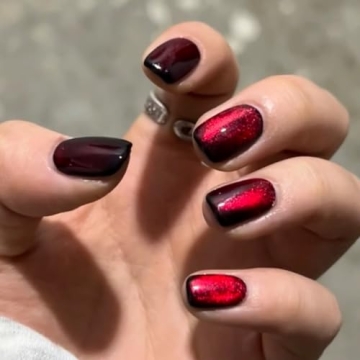 Dark Red Burgundy Cat Eye Magnetic Gel Polish - 12ml