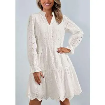 PRETTYGARDEN Women's Puff Sleeve Mini Dress for Elegant Style