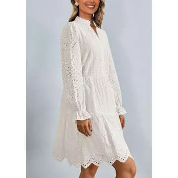 PRETTYGARDEN Women's Puff Sleeve Mini Dress for Elegant Style