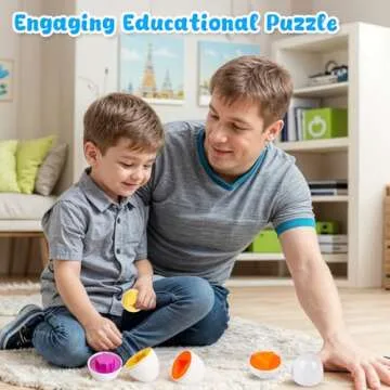 HANSGO Shape Matching Eggs Toys Set, 6 Colorful Educational Learning Eggs