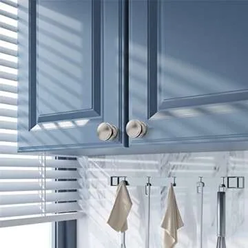 Amerdeco 10 Pack 1-1/4 inch Kitchen Cabinet Knobs Brushed Satin Nickel Cabinet Knobs Bedroom Dresser Drawer Knobs Single Hole Cabinet Handles