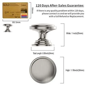 Amerdeco 10 Pack 1-1/4 inch Kitchen Cabinet Knobs Brushed Satin Nickel Cabinet Knobs Bedroom Dresser Drawer Knobs Single Hole Cabinet Handles