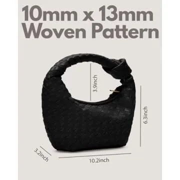 Apryl Woven Purses for Women - Woven Bags - Small Hobo Handbags - Fashion Knotted Top Handle Clutch - Soft Vegan Leather - Black