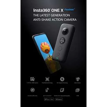Insta360 ONE X 360 Degree Panoramic Sports Video Action Camera Bundle with Built-in 32GB Memory Card 5.7K 18MP Stabilization Real Time WiFi Transfer