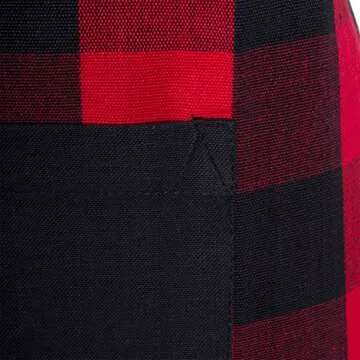 DII Unisex Buffalo Check Kitchen Collection, Classic Farmhouse Chef Apron, One Size, Red & Black
