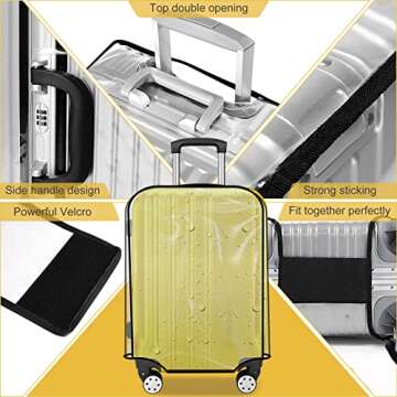 Clear PVC Suitcase Cover Protectors 20 inch Transparent Travel Luggage Covers for Suitcase Tsa Approved