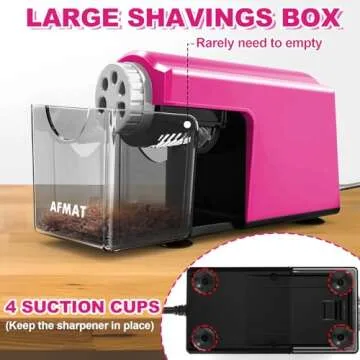 Electric Pencil Sharpener Heavy Duty, 6-Hole Classroom Pencil Sharpener for 6-11mm Pencils, Auto Stop Pencil Sharpener Plug in,10000 Sharpening Times, Save Colored Pencils, Pink
