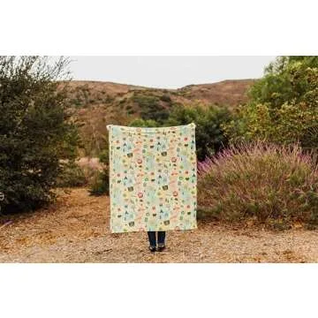 Throw Blanket for Camping - Plush Reversible Camping Blanket for Indoor & Outdoor Settings - Machine Washable Soft Blanket - 100% Polyester Cozy Blanket with Retro-Inspired Patterns, Camp Casual