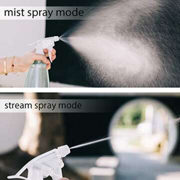 REPUGO Empty Plastic Spray Bottles(3 pack)–17oz Spray Bottle, Squirt Bottle, Plastic Spray Bottles for Cleaning Solutions, Hair, Essential Oil, Plants, Refillable Sprayer with Mist and Stream Mode