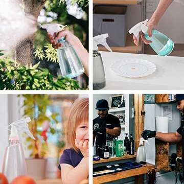 REPUGO Empty Plastic Spray Bottles(3 pack)–17oz Spray Bottle, Squirt Bottle, Plastic Spray Bottles for Cleaning Solutions, Hair, Essential Oil, Plants, Refillable Sprayer with Mist and Stream Mode