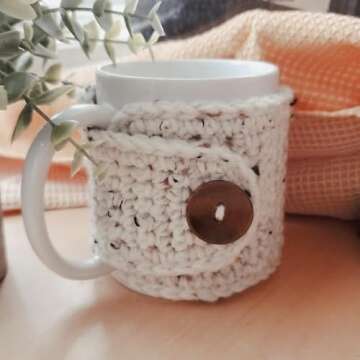 Rustic Oatmeal Mug Cozy Sleeve, Fall Autumn Coffee or Tea Cup Cover,Anytime Gift, Fits 11-Ounce Mugs