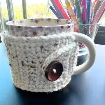 Rustic Oatmeal Mug Cozy Sleeve, Fall Autumn Coffee or Tea Cup Cover,Anytime Gift, Fits 11-Ounce Mugs