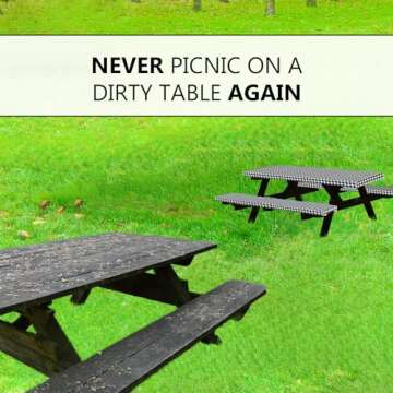 LINPRO Picnic Table Covers for Camping and Outdoor Dining