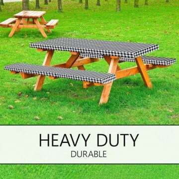 LINPRO Picnic Table Covers for Camping and Outdoor Dining