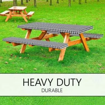 LINPRO Picnic Table Covers for Camping and Outdoor Dining