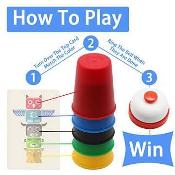 Vinciph Quick Cups Games for Kids Intellectual Flying Stack Cups,Stacking Cups Games Parent-Child In...