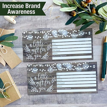 25 Rustic Blank Gift Certificates for Client Gifts