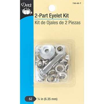 Dritz Eyelets Kit with Tools – 15 Nickel Eyelets