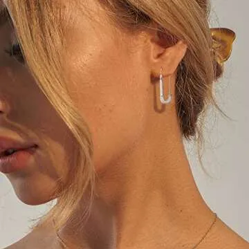 SANNYRA Minimalist Safety Pin Earrings for Women