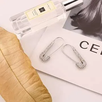 SANNYRA Minimalist Safety Pin Earrings for Women