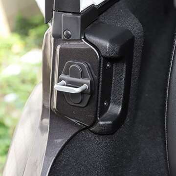 Voodonala for JL Door Lock Cover Buckle Decor Trim for 2018-2024 Jeep Wrangler JL JLU, for Jeep Gladiator JT 4XE 392 2018-2024, ABS Exterior Accessories, 6PAC,Matte Black