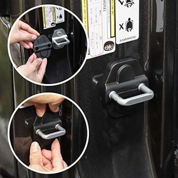 Voodonala for JL Door Lock Cover Buckle Decor Trim for 2018-2024 Jeep Wrangler JL JLU, for Jeep Gladiator JT 4XE 392 2018-2024, ABS Exterior Accessories, 6PAC,Matte Black