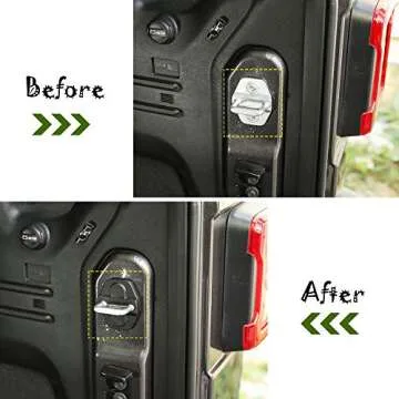 Voodonala for JL Door Lock Cover Buckle Decor Trim for 2018-2024 Jeep Wrangler JL JLU, for Jeep Gladiator JT 4XE 392 2018-2024, ABS Exterior Accessories, 6PAC,Matte Black