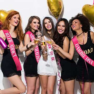 12 PCS Sashes for Bachelorette Bridal Party Decorations