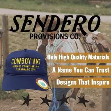 Sendero Cowboy Adjustable Snapback Hat for All Seasons